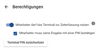 Terminal PIN zurücksetzen