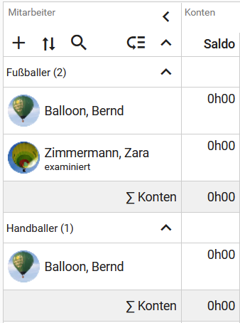 Dienstplanung: Beispiel Gruppierung